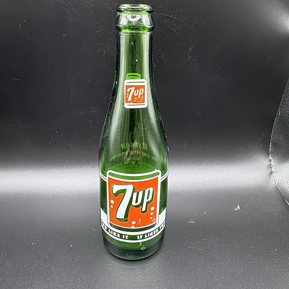 Vintage 7 Up Seven-Up Green Glass Bottle San Francisco Ca 7oz Soda Pop Beverage